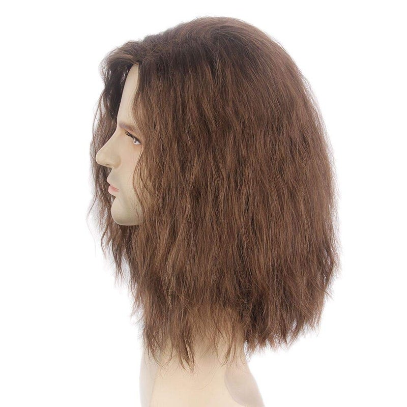 STfantasy Mens Wig Long Wavy Mid Length Rocker Men Wigs Synthetic Hair Wig for Male 80s 90s Rocking Party Cosplay Costume (Brown) - Image 4